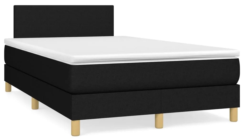 Giroletto a molle con materasso nero 120x190 cm in tessuto