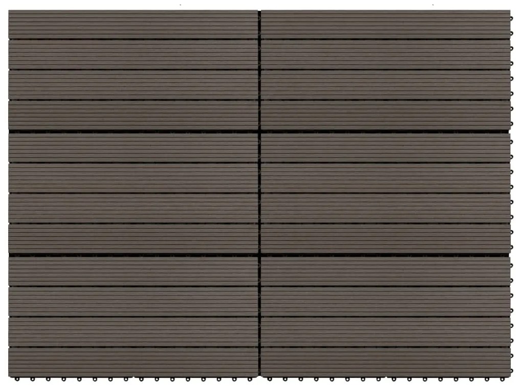 Piastrelle Per Decking Wpc 6 Pz 60x30 Cm 1,08 M² Marrone Scuro /