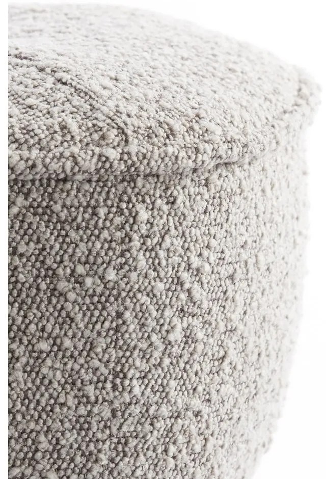 Sgabello in tessuto bouclé beige Leyla - Light &amp; Living