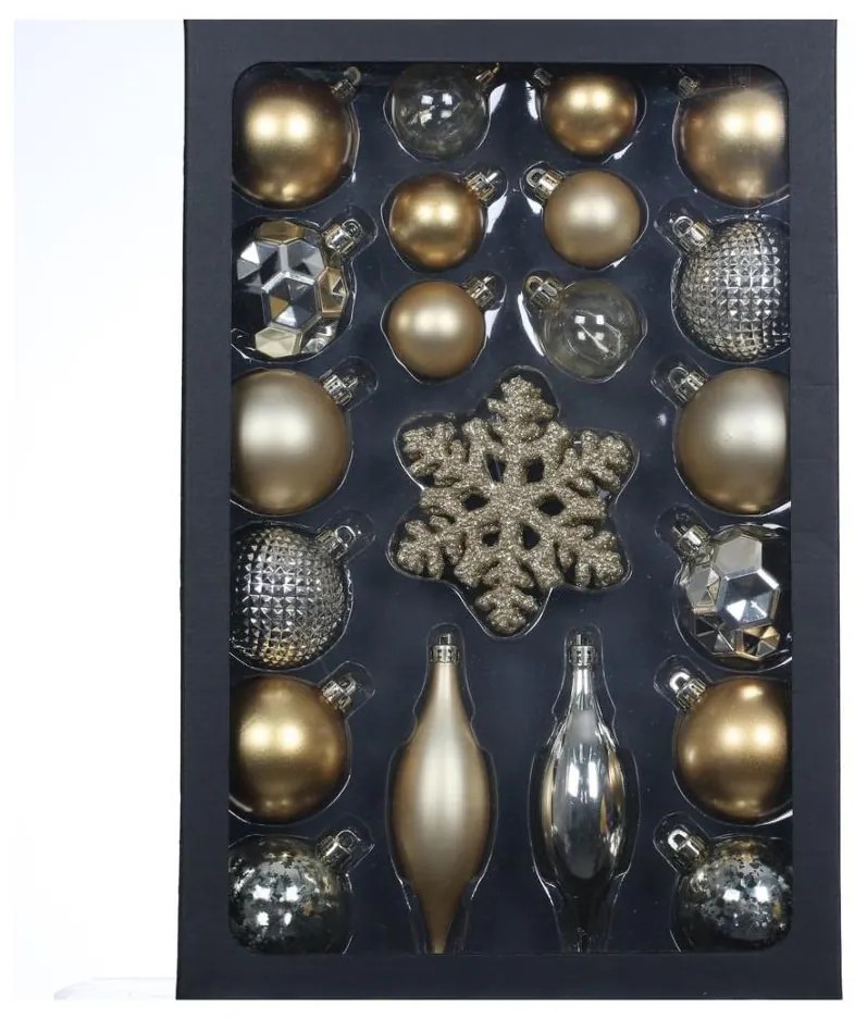 Retlux - Set di addobbi natalizi 25 pezzi oro/argento