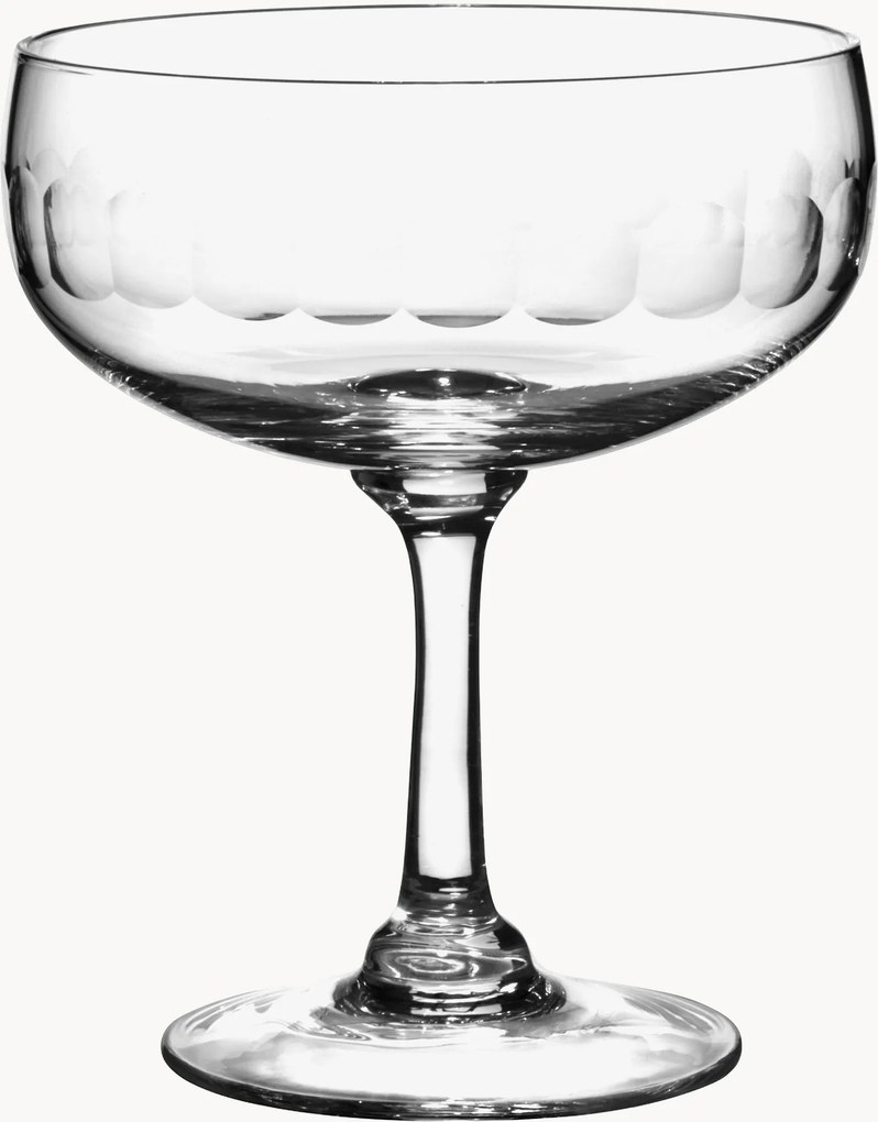 Set di 4 bicchieri da cocktail in cristallo soffiato Lens