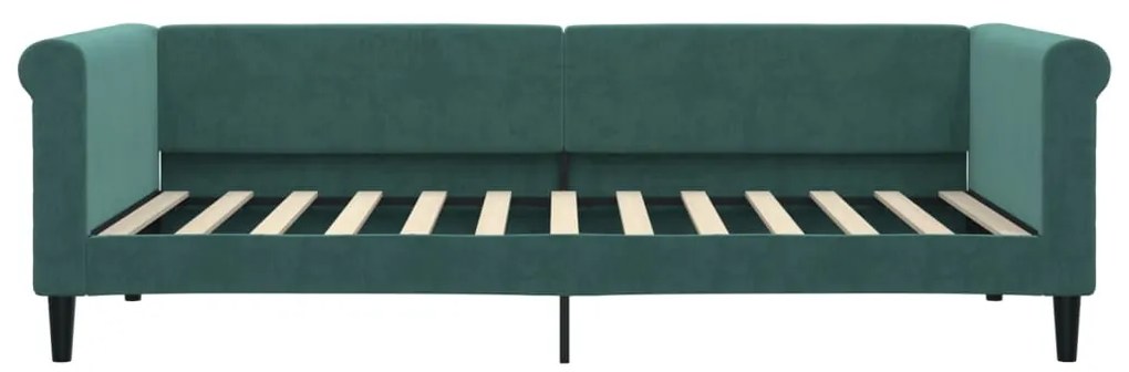 Letto da giorno verde scuro 90x200 cm in velluto