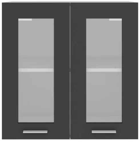 Armadio Sospeso con Vetro Grigio 60x31x60 cm in Truciolato