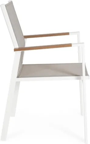 Sedia Da Esterno Con Braccioli In Alluminio E Textilene Heta Bianca Bizzotto