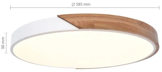 Brilagi - Plafoniera LED dimmerabile PILANA LED/60W/230V rovere/bianco Ø 60 cm + telecomando