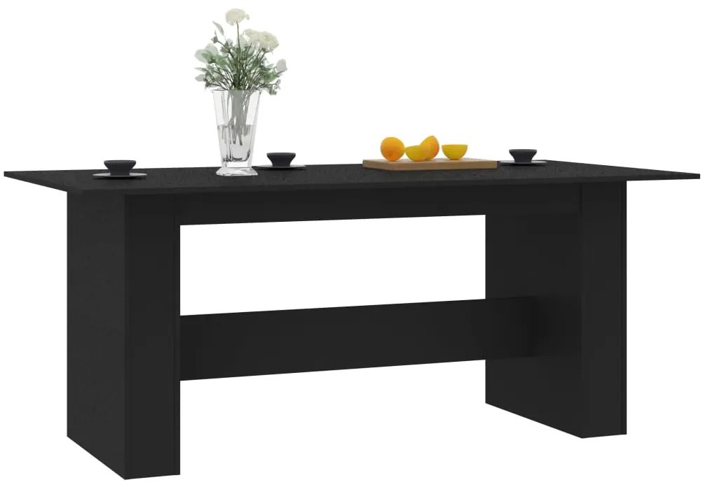 Tavolo da pranzo nero 180x90x76 cm in legno multistrato