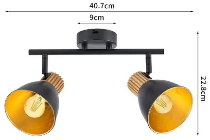 Brilagi - Faretto ODENSE 2xE14/10W/230V legno/nero