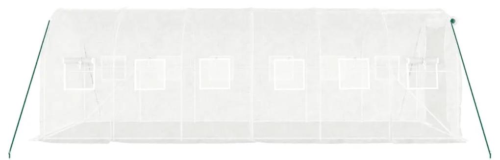 Serra con Telaio in Acciaio Bianco 12 m² 6x2x2 m