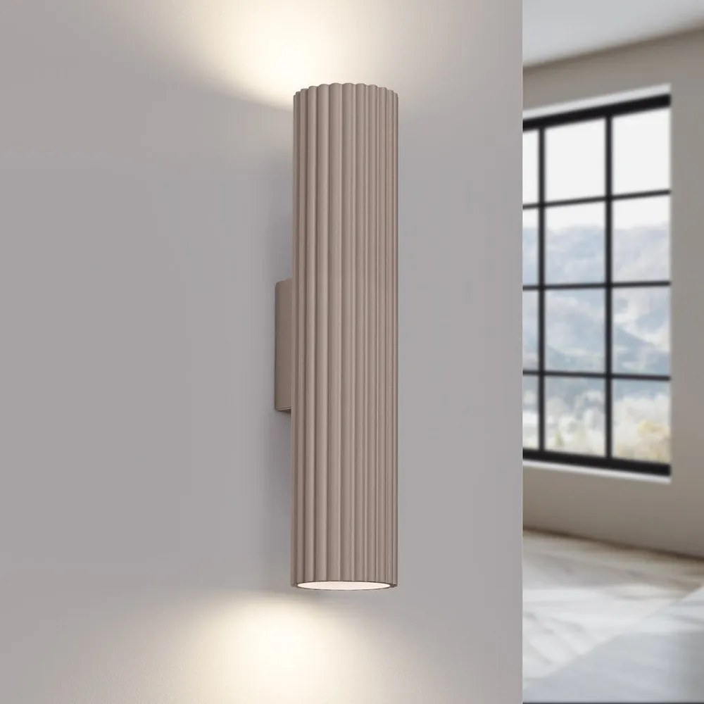 Lampada da parete grigio tortora in metallo Gleam – Sollux