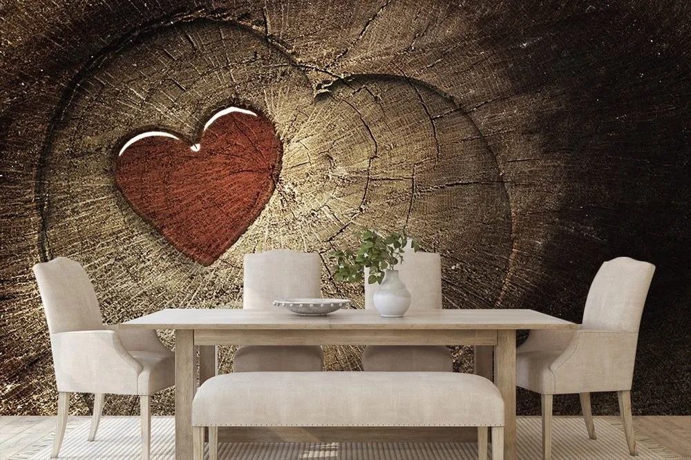 Carta da parati – Cuore sul ceppo