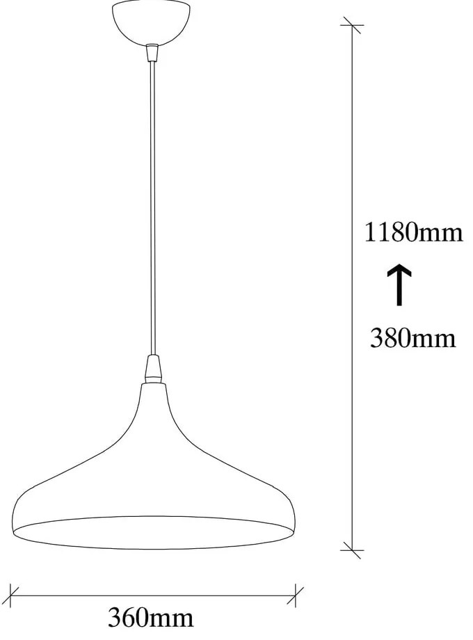 Lampadario nero con paralume in metallo ø 36 cm Tattoo – Opviq lights