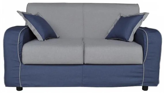 Divano sfoderabile 2 posti 146 cm PARIGI bicolore GRIGIO e BLU