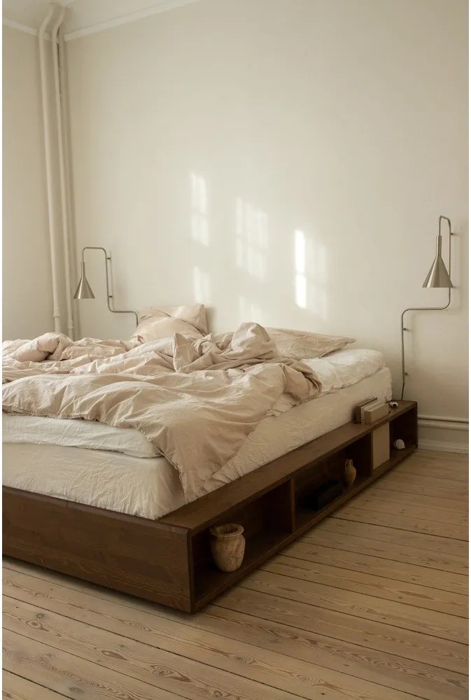 Letto matrimoniale marrone in legno di pino con griglia 140x200 cm Ziggy - Karup Design