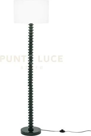 Piantana sultan verde in metallo e paralume in velluto 1 luce attac...