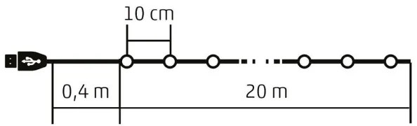 LED RGB Catena di Natale dimmerabile 200xLED/29 funzioni 20,4m