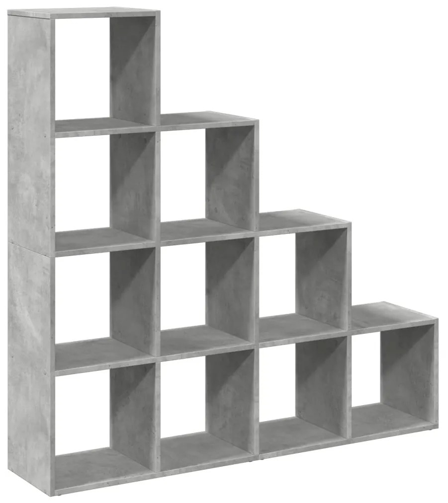 Libreria 4 ripiani grigio cemento 131,5x29x131,5 cm truciolato