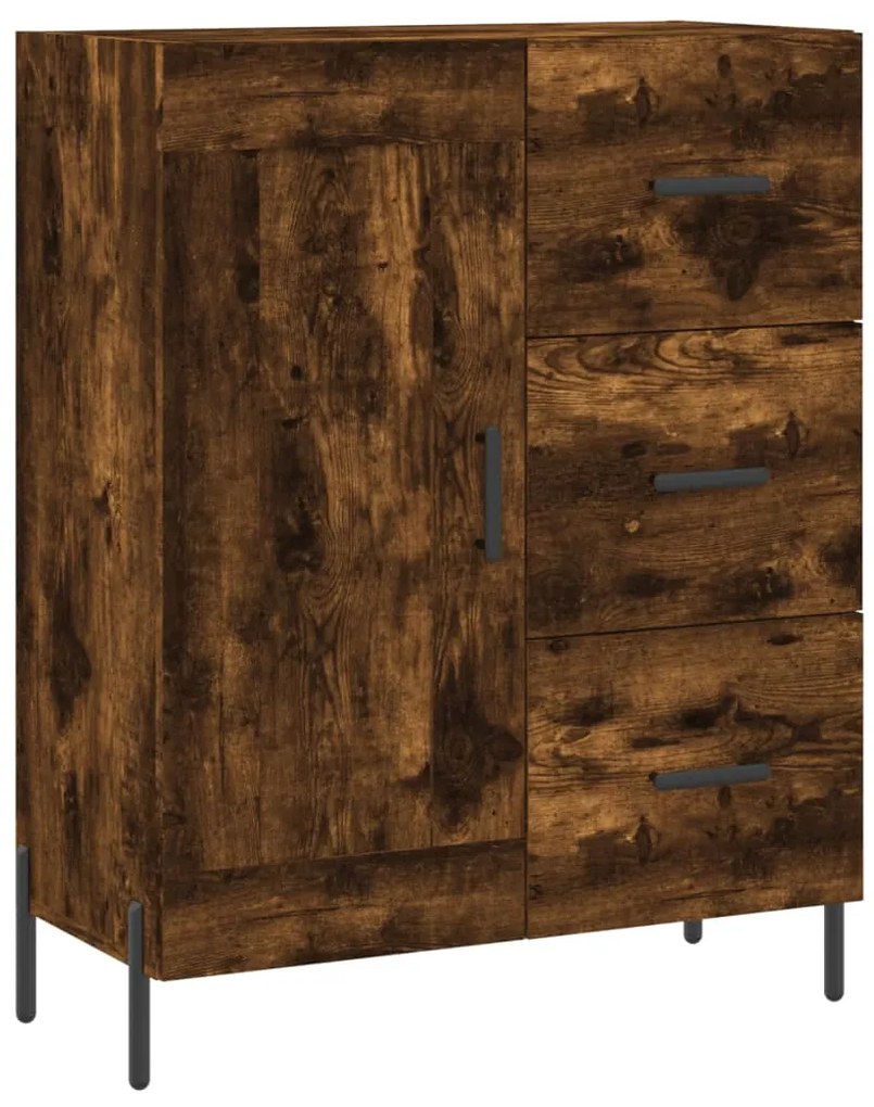 Credenza rovere fumo 69,5x34x90 cm in legno multistrato