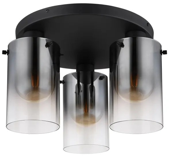 Globo 15907-3D - Lampadario a plafone FLORENTINA 3xE27/40W/230V diametro 40,5 cm nero