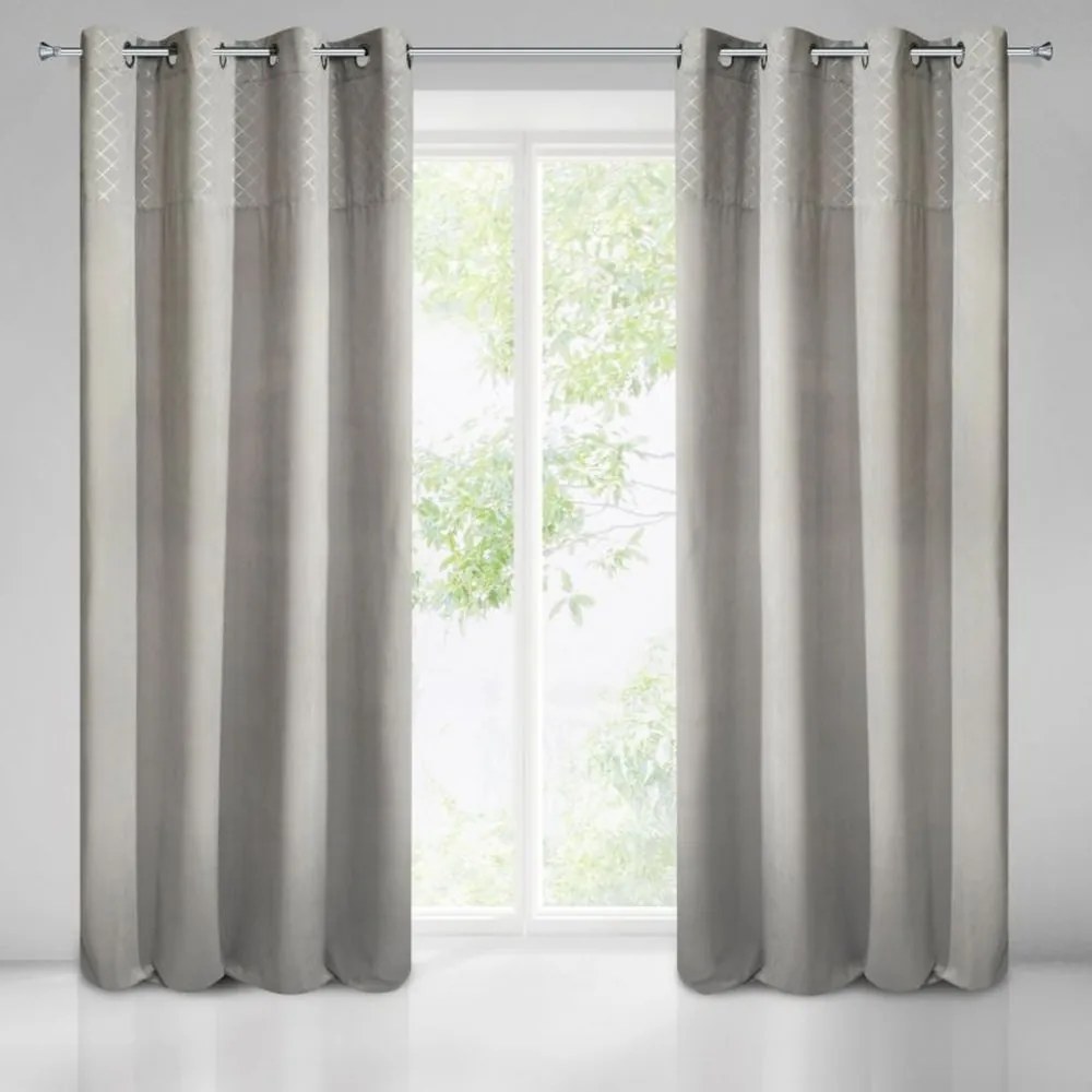 Tenda in velluto grigio pieno con stampa lucida 140 x 250 cm