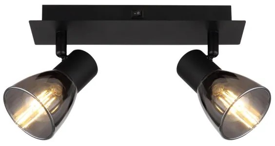 Globo 54307-2 - Faretto da parete CLAUDE 2xE14/40W/230V nero