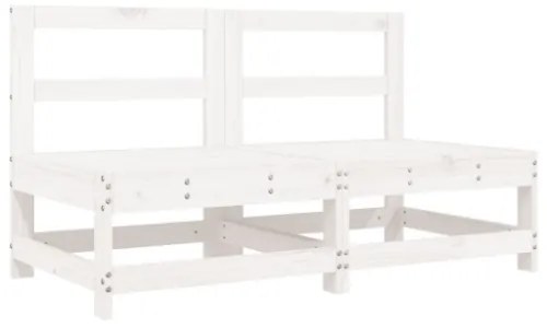 Set Salotto da Giardino 6 pz Bianco in Legno Massello di Pino