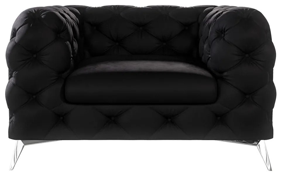 Poltrona nera con rivestimento in velluto Chelsea – Ropez