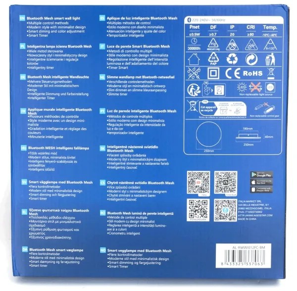 Aigostar - LED RGBW Dimmerabile muro Lampada MESH Smart LED/12W/230V + +TC bianco