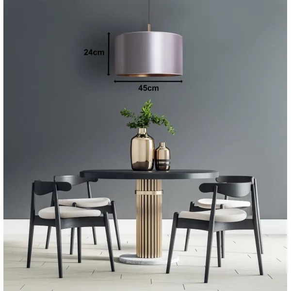 Duolla - Lampadario a sospensione con filo CANNES 1xE27/15W/230V diametro 45 cm argento/rame