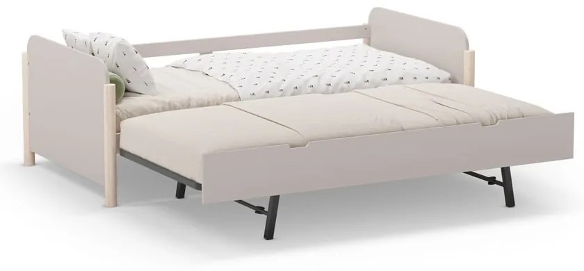 Letto per bambini in legno di pino crema con letto estraibile 90x190 cm Enola - Marckeric