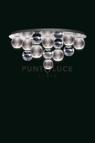 Brillante plafoniera cromo con sfere cromate, led 40w, lumen 4400 3...