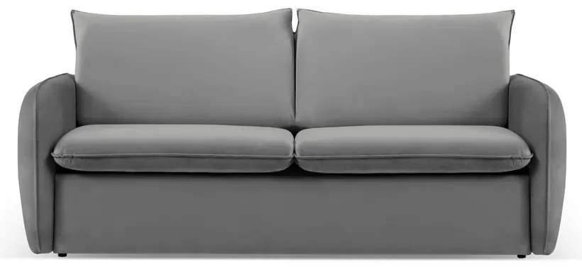 Divano letto in velluto grigio 194 cm Vienna - Cosmopolitan Design