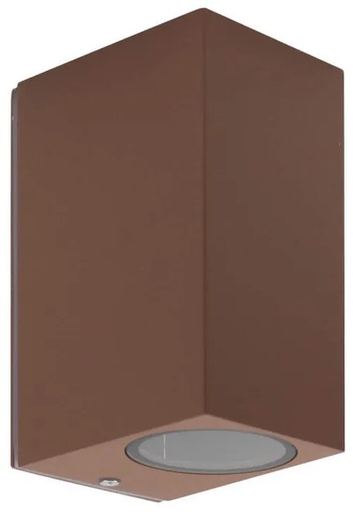 Applique Quadrata Bidirezionale IP65 - GU10 Mattone Corten Base GU10