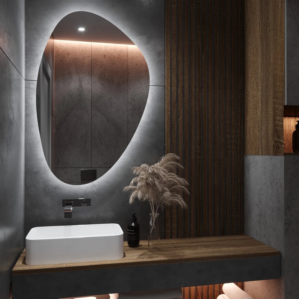 Specchio asimmetrico con luce LED G7