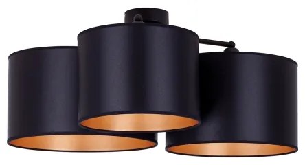 Duolla - Lampadario a plafone ROLLER TRIO SHINY 3xE27/15W/230V nero/oro