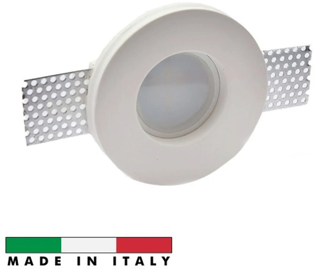 Portafaretto GU10 e MR16 in Gesso Pitturabile Tondo Ø95mm