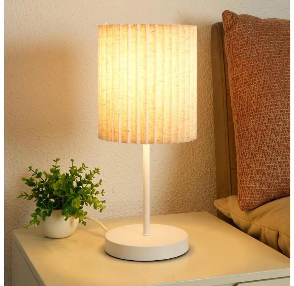 Brilagi - Lampada da tavolo NORDIC WAVE 1xE27/15W/230V lino/bianco