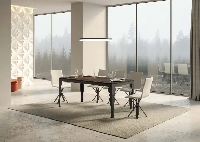 Tavolo Allungabile Paxon Evolution P.90 - Struttura Antracite, 90x120/224 cm Paxon Evolution / Noce