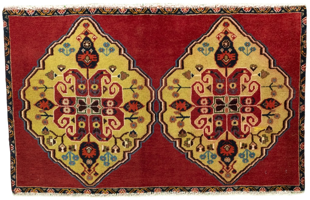 Shiraz Tappeto 90x60 (Iran) Annodato A Mano