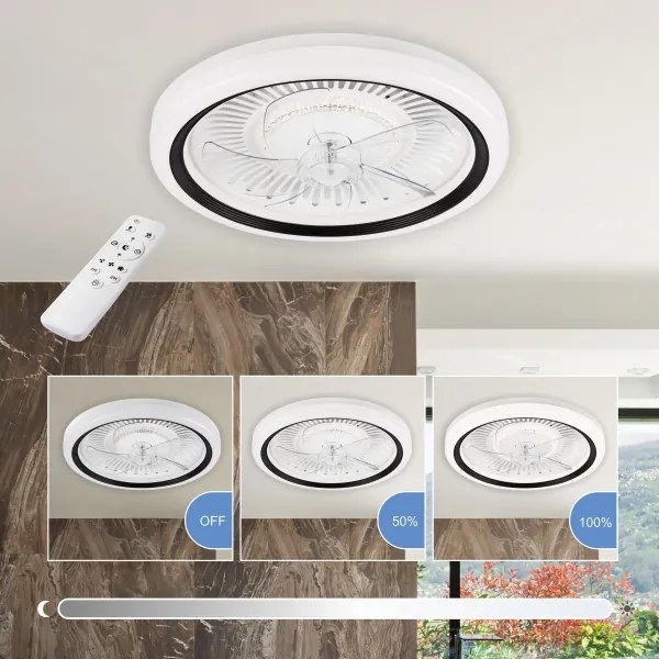 Plafoniera LED con ventilatore GEMMA LED/37W/230V bianco + +TC