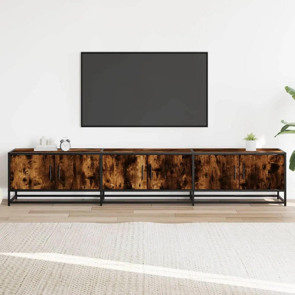 Mobile tv rovere fumo 210x35x41 cm in truciolato