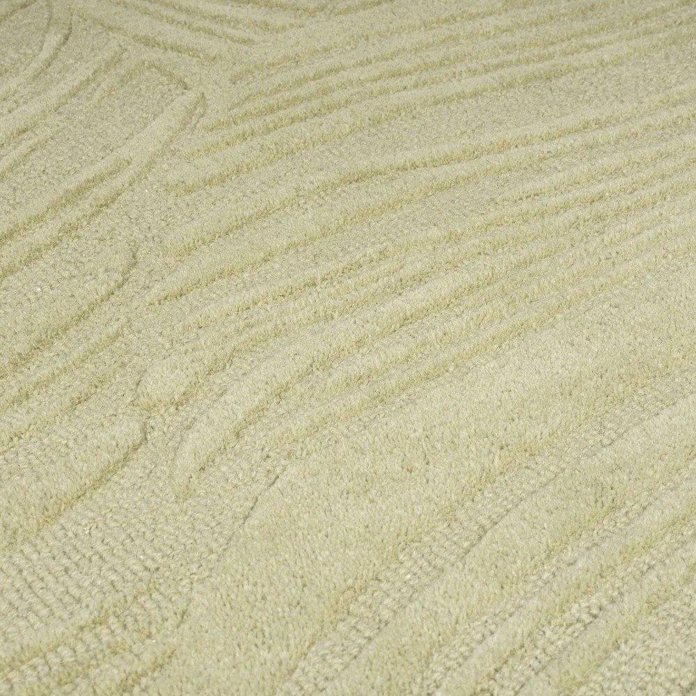 Tappeto verde in lana 60x230 cm Lino Leaf - Flair Rugs