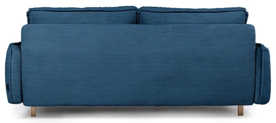 Divano letto in velluto a coste blu 218 cm Tori - Bonami Selection