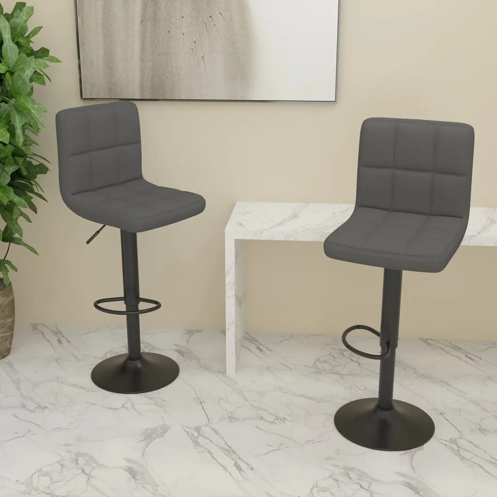 Sgabelli Da Bar 2 Pz İn Tessuto Grigio Scuro /