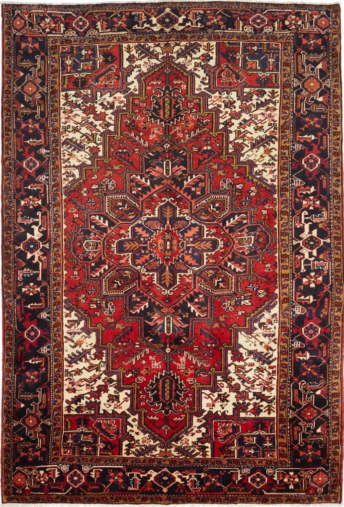 Heriz Tappeto persiano 210x300 Rosso (Iran) Annodato A Mano