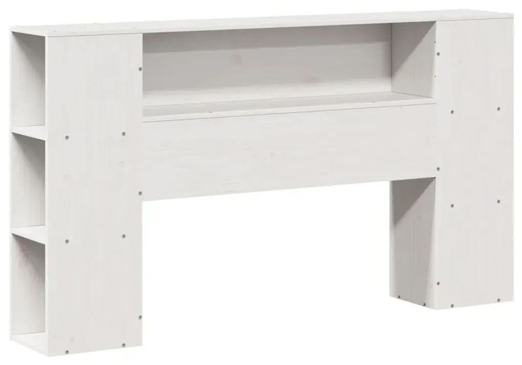 Letto libreria senza materasso bianco 140x190 cm legno massello