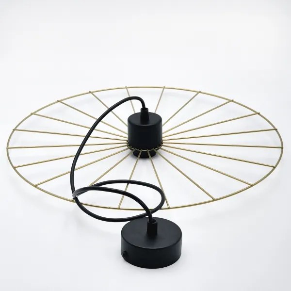 Lampadario a sospensione con filo MONTANA 1xE27/15W/230V diametro 45 cm oro/nero