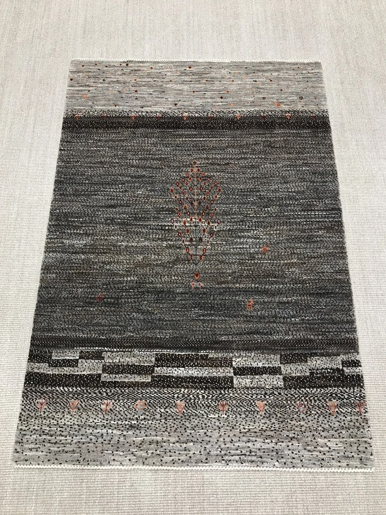 Loribaft Tappeto 120 x 170 Grigio (Iran) Annodato A Mano
