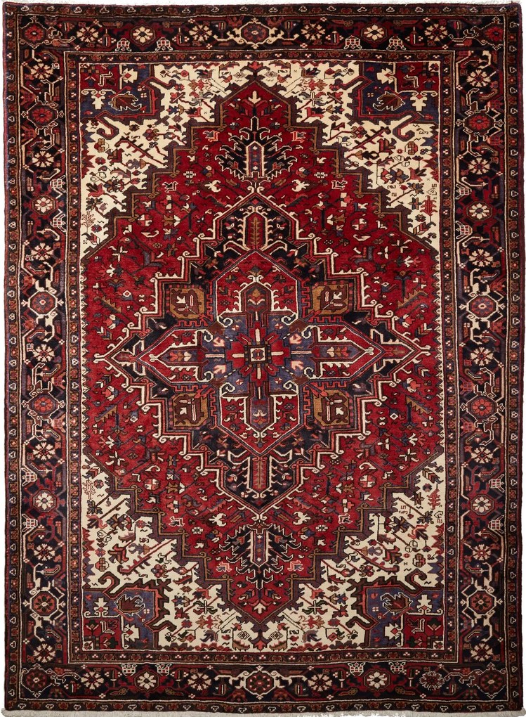 Heriz Tappeto 310x230 Rosso (Iran) Annodato A Mano