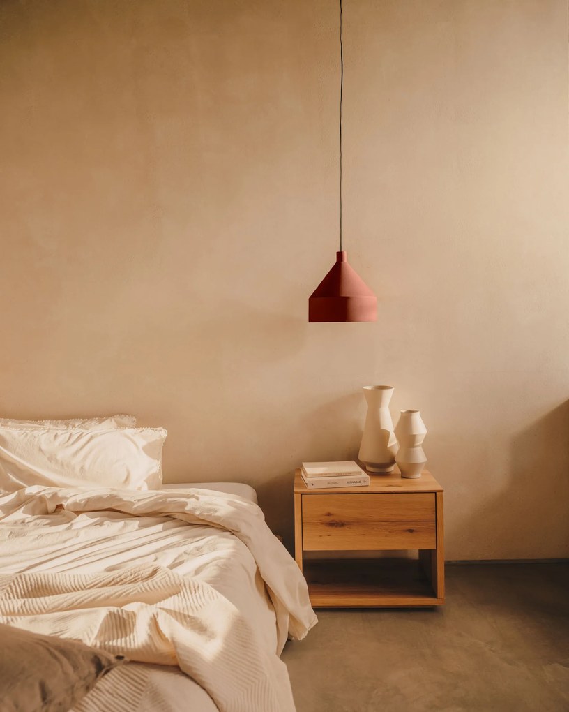 Kave Home - Lampada da soffitto Peralta in metallo verniciato color terracotta Ø 30 cm