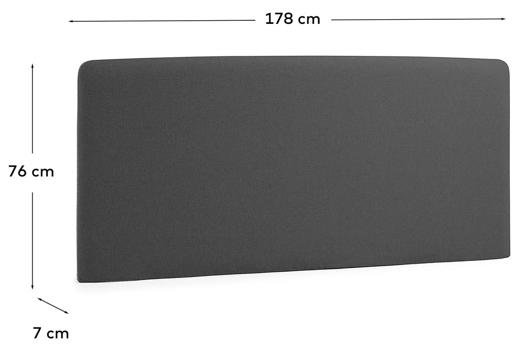 Kave Home - Testiera Dyla nera sfoderabile per letto da 160 cm